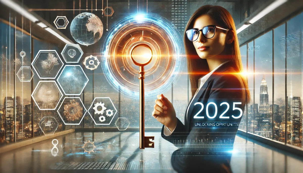 DALL·E 2024 08 05 00.07.33 A featured image for a news article titled Unlocking Opportunities for Women Entrepreneurs in 2025. The image should have an artistic touch and no w scaled