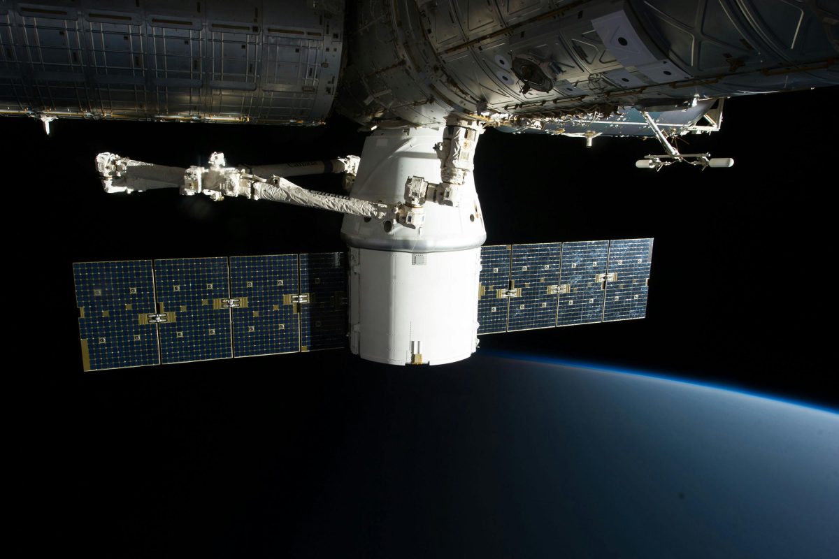 A picture of the International Space Station by SpaceX.